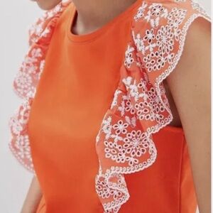 Anthropologie ruffle top, S